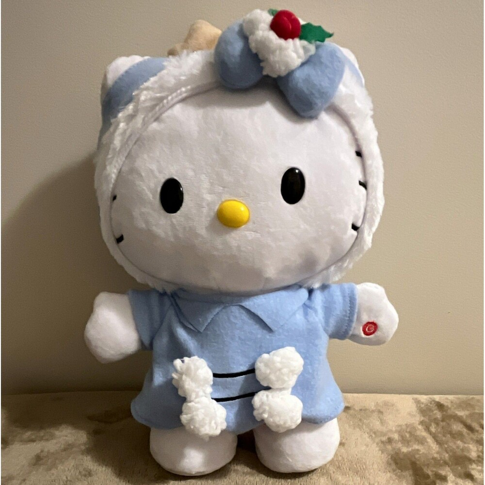 Sanrio Hello Kitty Plush Holiday Musical Side Stepper Blue 2025 Frosty Snowman